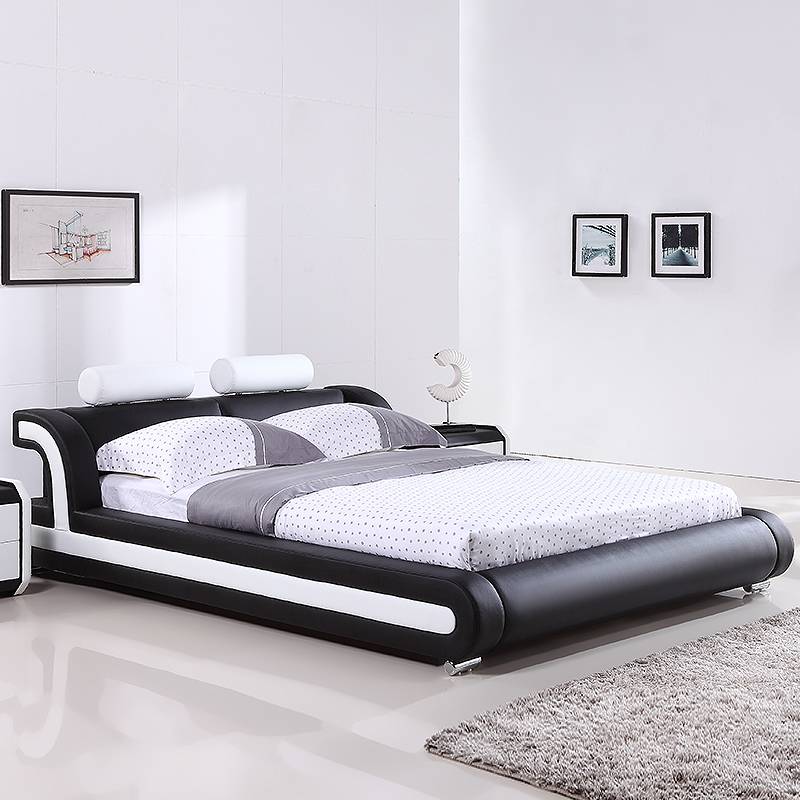 Luxurious Black Color modern kids leather bed G993#